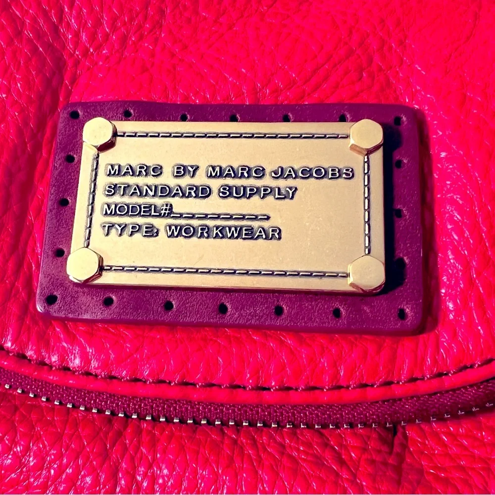 Marc by Marc Jacobs Red Leather Crossbody Bag with Gold Accents